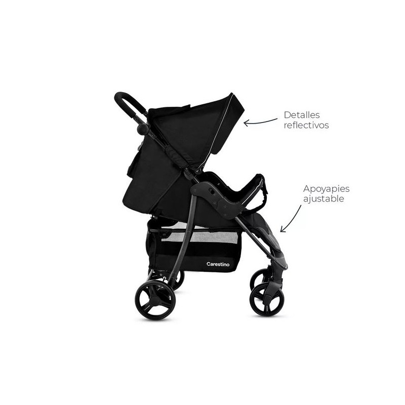 COCHE CARESTINO CITY V2 CON ACCESORIOS NEGRO