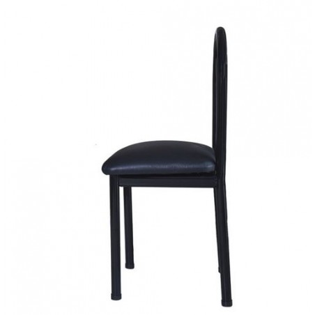 SILLA DE CAÑO TAPIZADA NEGRO