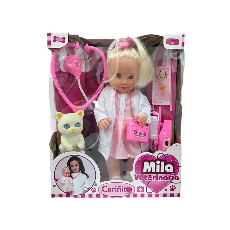 MUÑECA MILA VETERINARIA CON ACCESORIOS