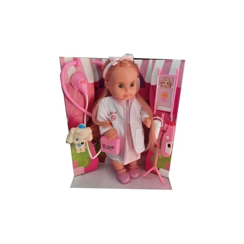 MUÑECA MILA VETERINARIA CON ACCESORIOS