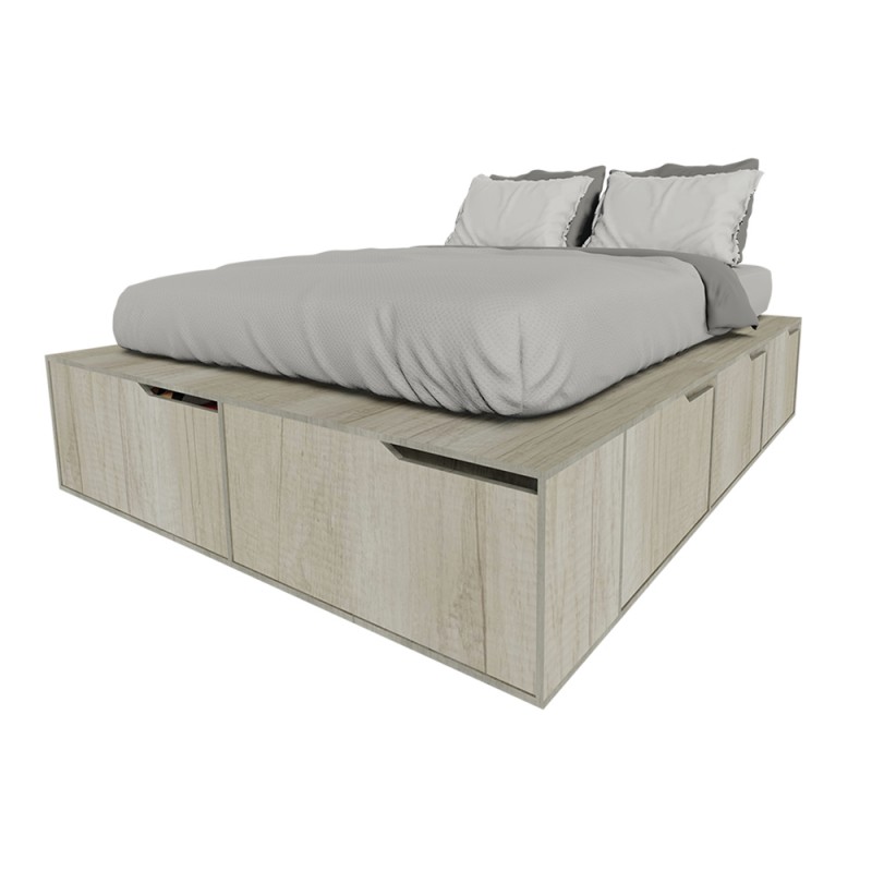 CAMA BOX 2 PLAZAS EMC CON 6 CAJONES Y 2...