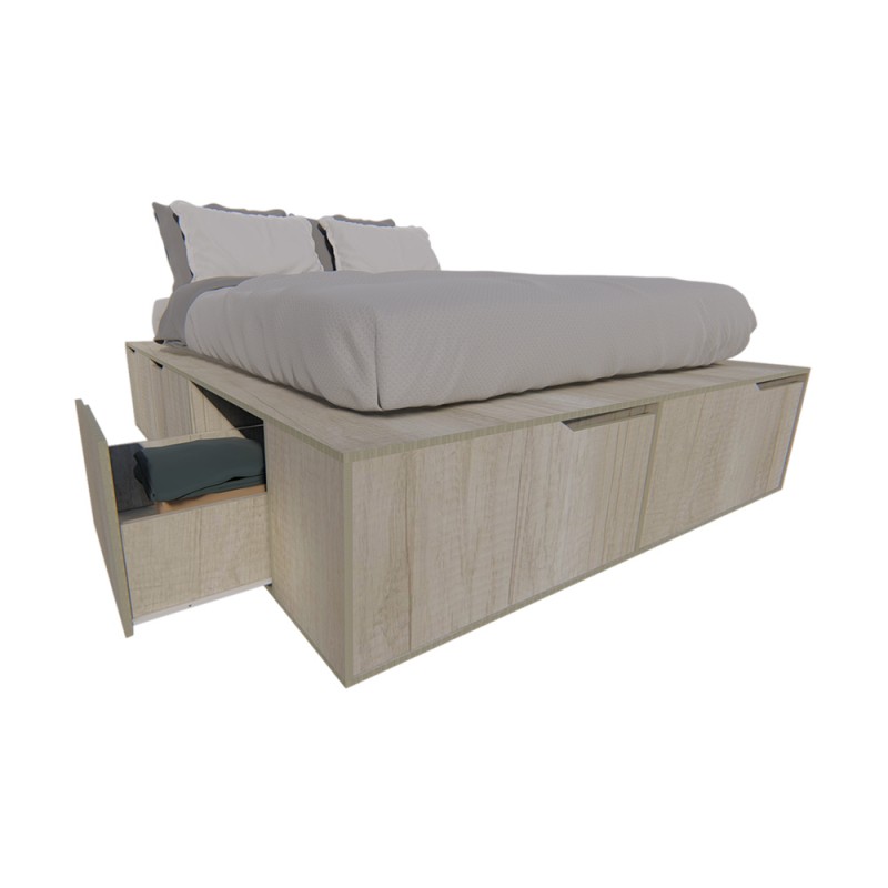 CAMA BOX 2 PLAZAS EMC CON 6 CAJONES Y 2...