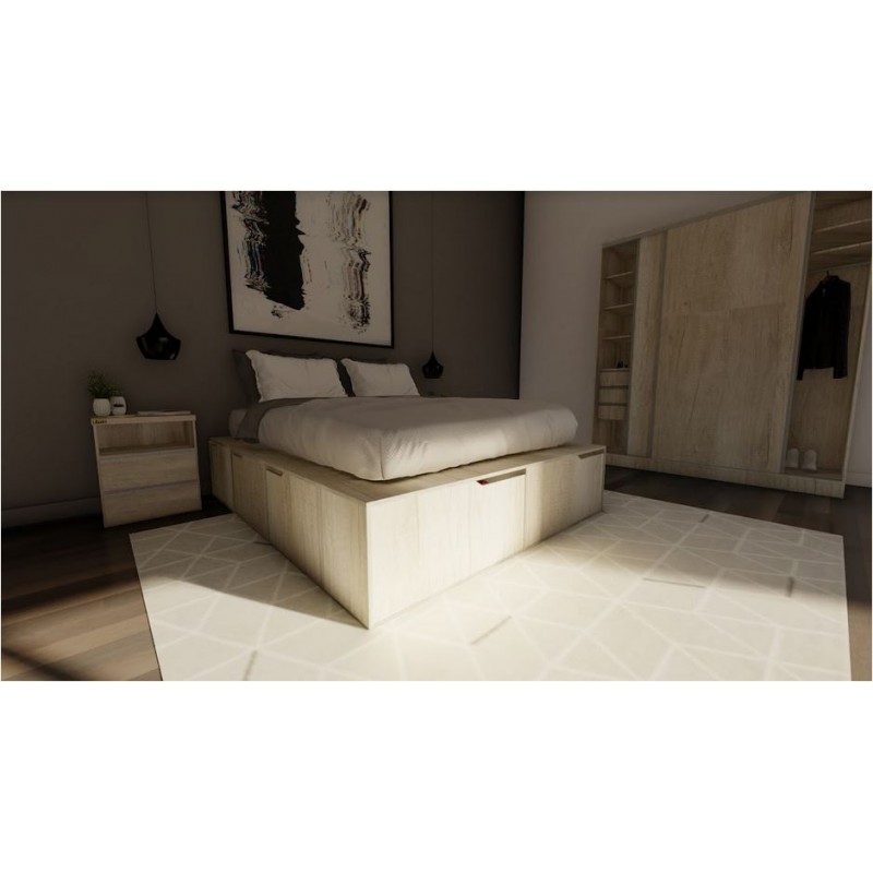 CAMA BOX 2 PLAZAS EMC CON 6 CAJONES Y 2...