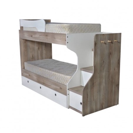 CUCHETA TRADICIONAL EMC FUNCIONAL CON CAJONERA BLANCO Y BALTICO