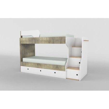 CUCHETA TRADICIONAL EMC FUNCIONAL CON CAJONERA BLANCO Y BALTICO