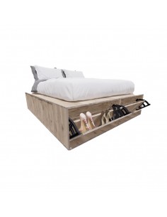 CAMA BOX 2 PLAZAS EMC CON 6 CAJONES Y 2 ZAPATERO BÁLTICO