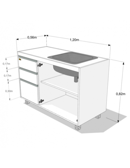 BAJO MESADA MODULADO EMC 1.20M WENGUE