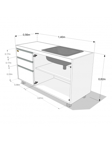 BAJO MESADA MODULADO EMC 1.40M WENGUE