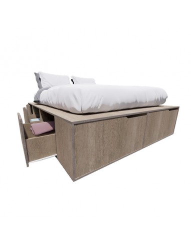 CAMA PRO EMC QUEEN 1.60M CON 6 CAJONES Y 2 ZAPATEROS HELSINSKI