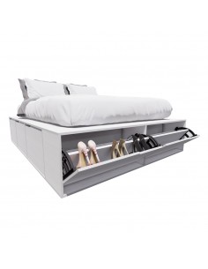 CAMA PRO EMC KING 2M CON 6 CAJONES Y 2 ZAPATEROS BLANCO