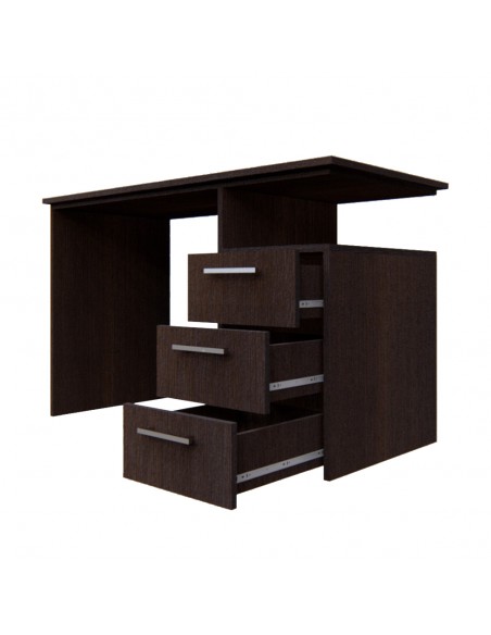ESCRITORIO EMC STUDY CON ESTANTE Y 3 CAJONES WENGUE