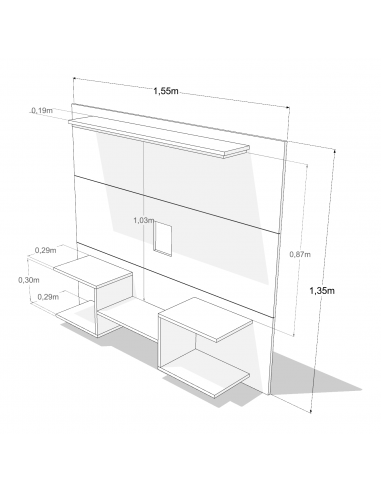 MURO DE TV EMC FLOTANTE BLANCO