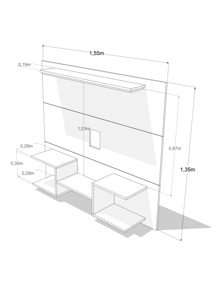 MURO DE TV EMC FLOTANTE BLANCO
