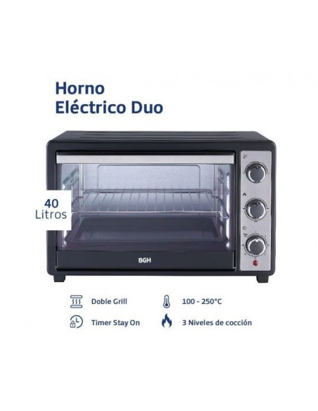 HORNO ELÉCTRICO BGH DUO PNH048328 40LT