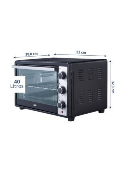 HORNO ELÉCTRICO BGH DUO PNH048328 40LT