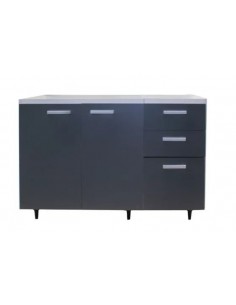 BAJO MESADA 1.40M BLANCO GRIS GRAFITO