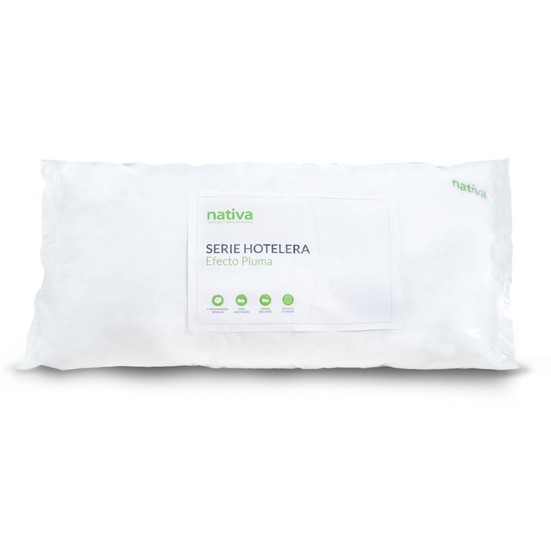 ALMOHADA NATIVA SERIE HOTELERA EFECTO PLUMA 80X40