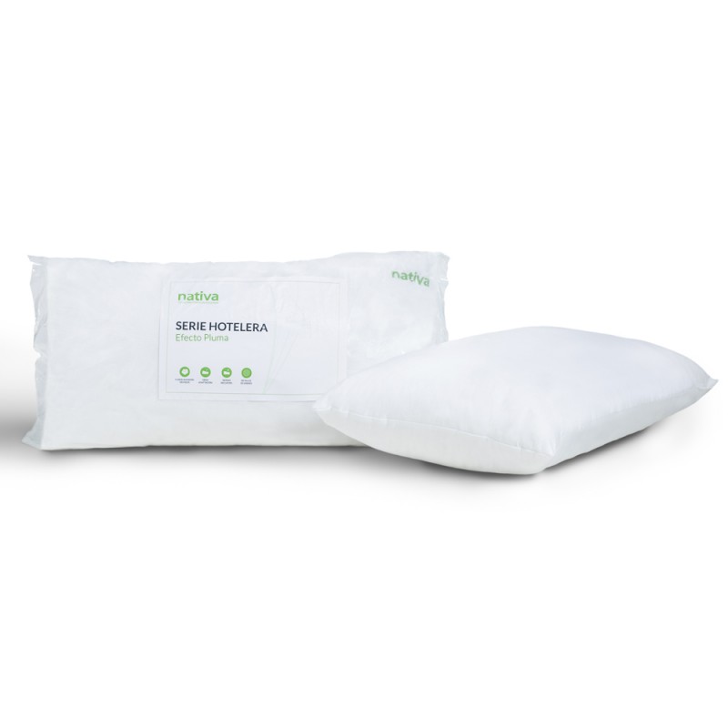 ALMOHADA NATIVA SERIE HOTELERA EFECTO PLUMA 80X40