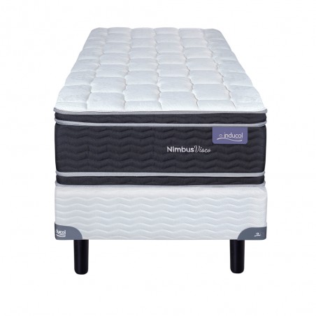 COLCHÓN + SOMMIER INDUCOL NIMBUS VISCO ESPUMA 80X190X27