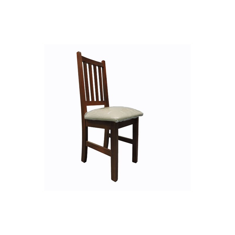 SILLA MADERA TAPIZADA COLOR TABACO